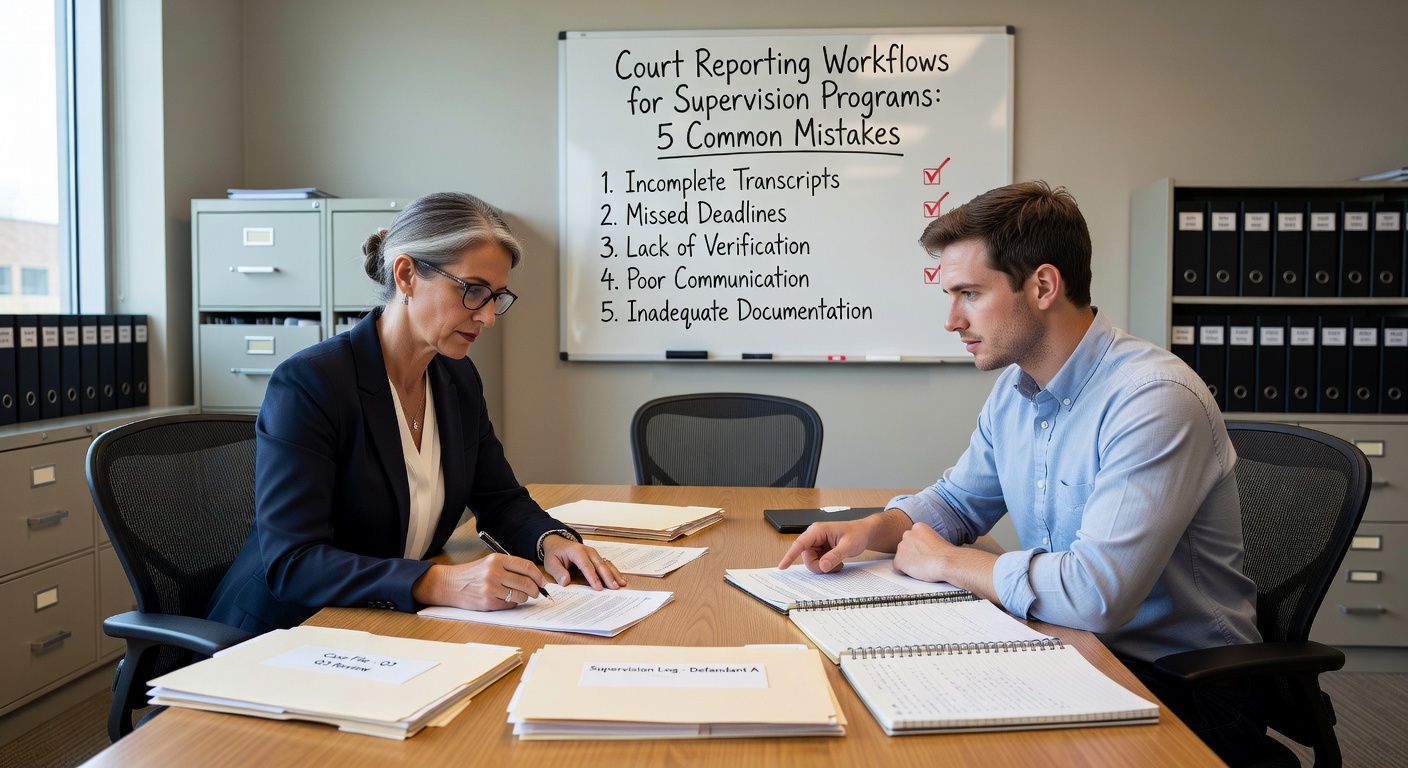 Avoid common court reporting workflow mistakes in supervision programs. Learn documentation standards, tracking systems, and compliance best practices.