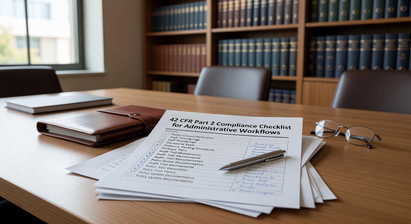 Essential 42 CFR Part 2 compliance checklist for supervision agencies. Verify consent procedures, breach notification, court reporting workflows, and staff training.