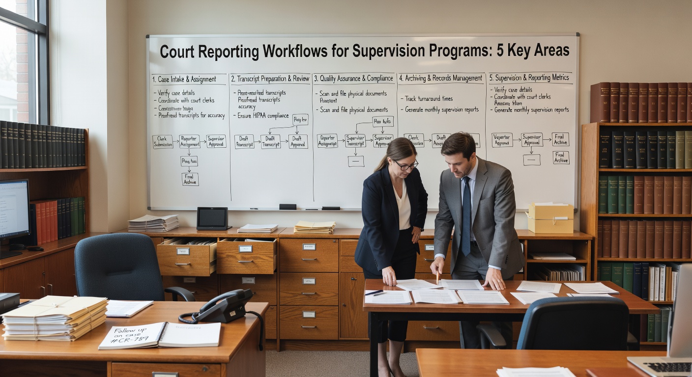 Learn how to improve court reporting workflows for supervision programs through systematic documentation, automated compliance tracking, and streamlined case management processes.