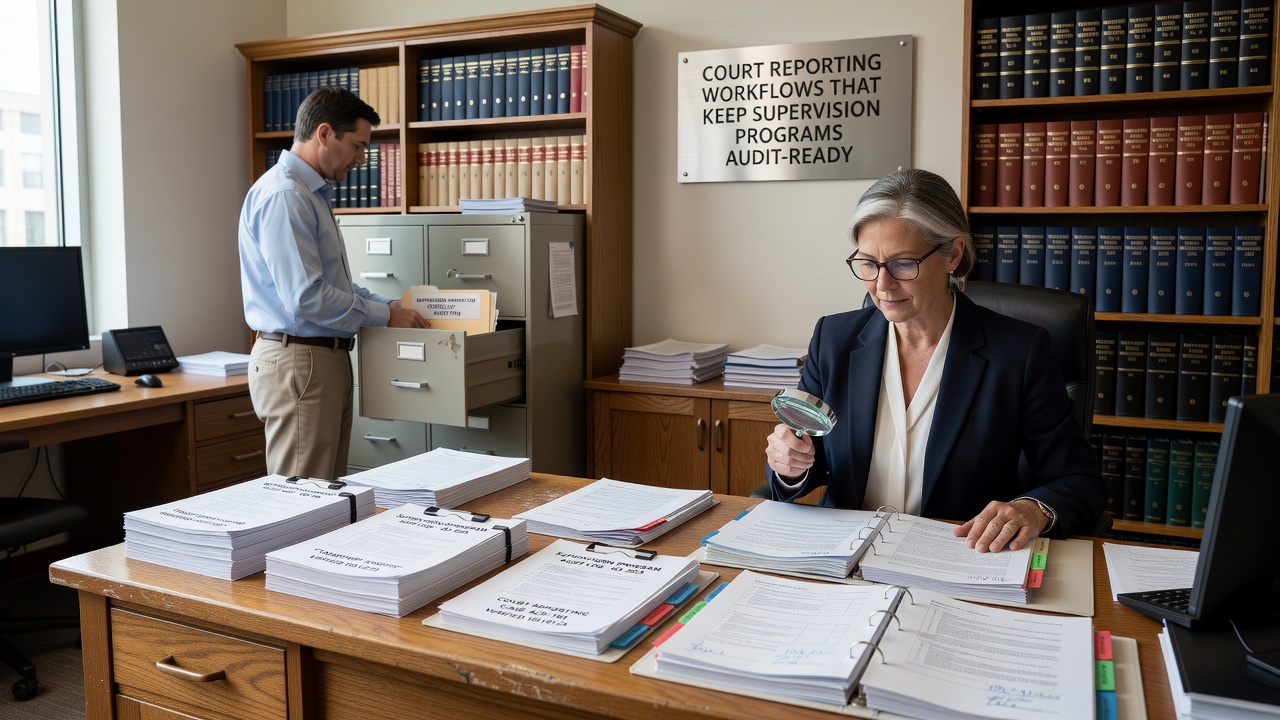 Learn how to build reliable court reporting workflows for supervision programs that reduce documentation gaps, prevent billing mismatches, and stay audit-ready.